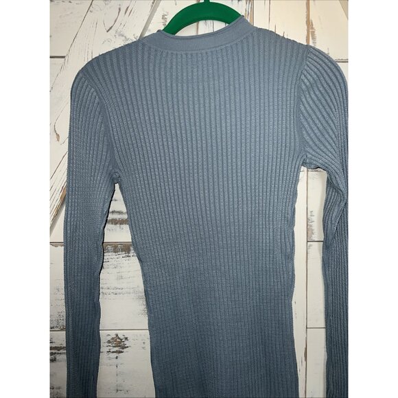 Veronica Beard Round Neck Ribbed Sculpting Pullover Sweater Womens XS Light Blue - Picture 8 of 8